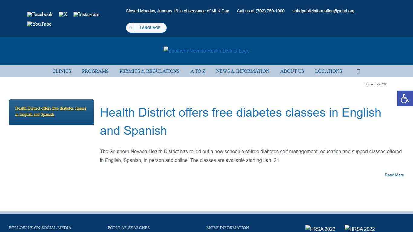 • 2026 – Southern Nevada Health District