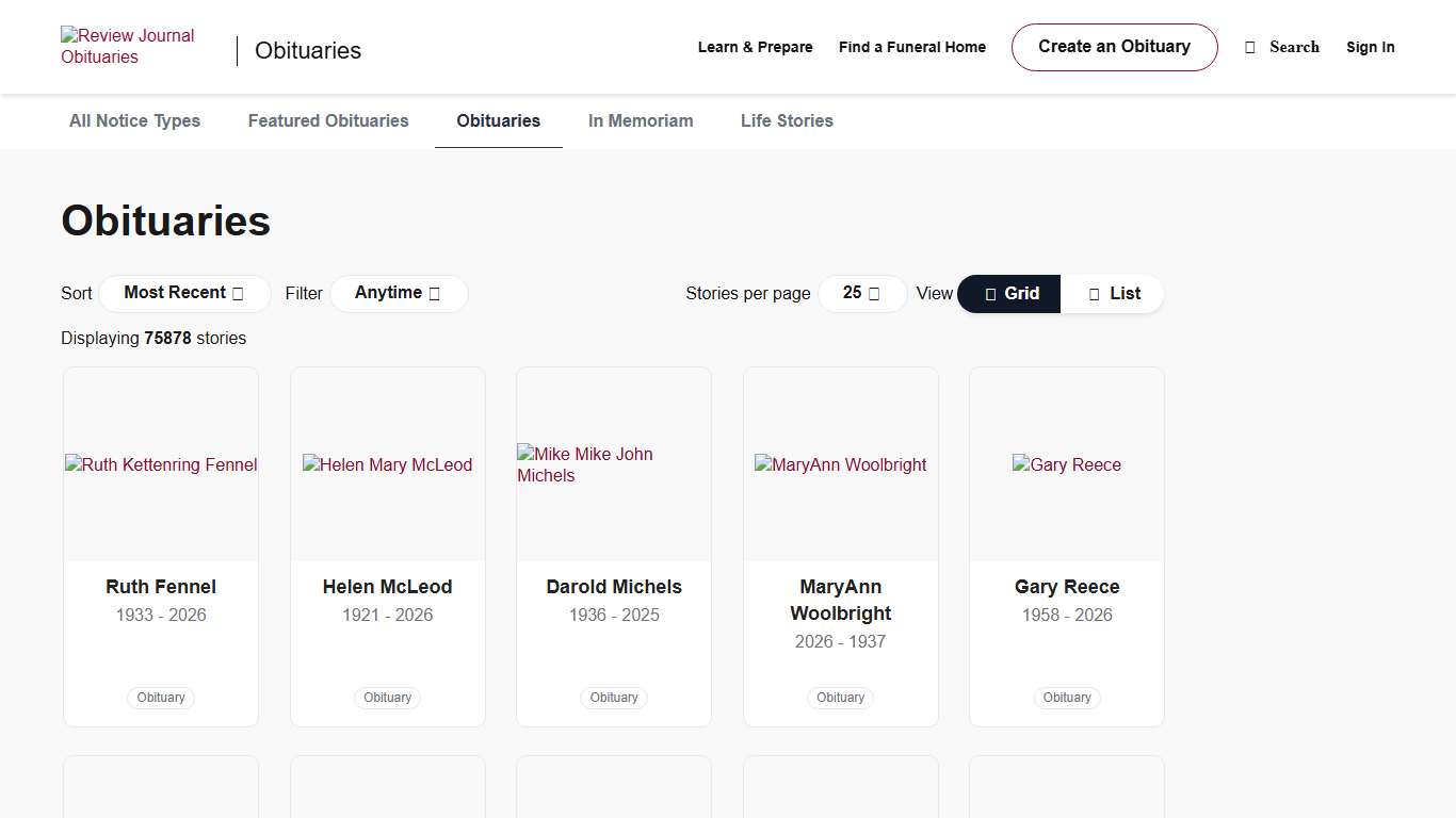 Review Journal | Obituaries